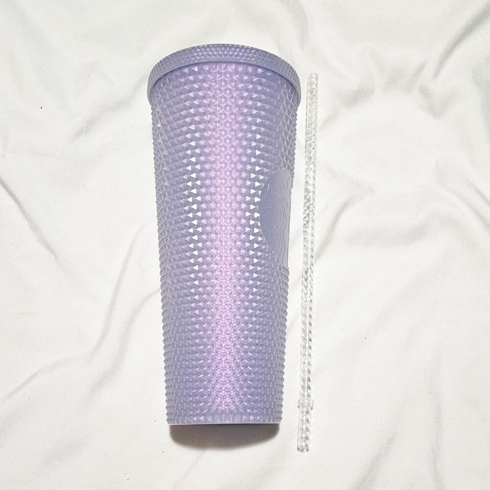 Starbucks New RARE Icy Lilac Iridescent Holiday 2021 Studded 24 oz Venti tumbler - Picture 2 of 12